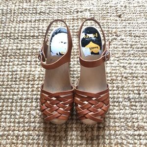Swedish Hasbeens Braided Sky High Sandals